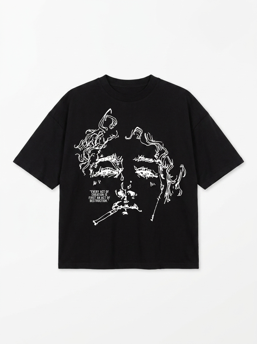 every act of creation" oversized graphic tee