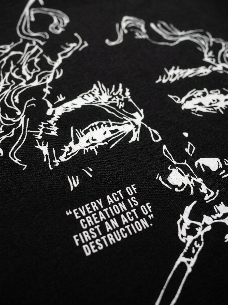 every act of creation" oversized graphic tee