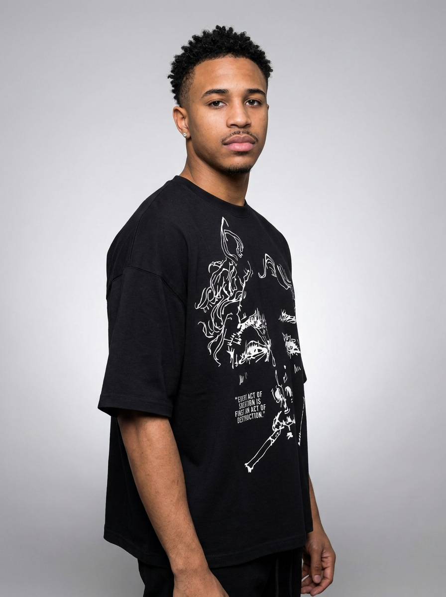 every act of creation" oversized graphic tee
